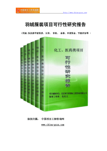 羽绒服装项目可行性研究报告范文格式(专业经典案例)