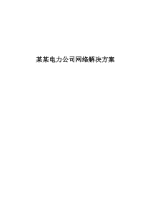 某某电力公司网络解决方案