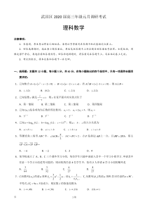 2020届湖北省武汉市武昌区高三元月调研考试数学(理)试题