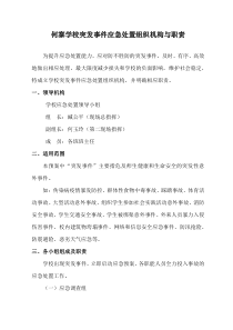 何寨学校突发事件应急处置组织机构与职责