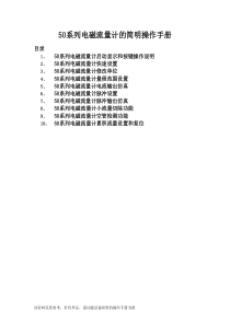 E+H-50系列电磁流量计简明操作手册