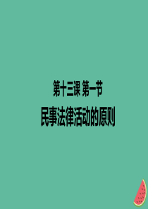 九年级道德与法治上册走近民法第十三课认识民法第1框民事法律活动的原则课件教科版