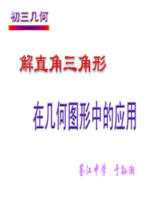 九年级锐角三角函数与解直角三角形复习课件