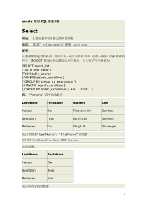 oracle+常用SQL语法手册