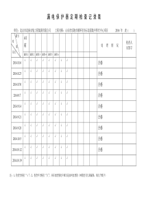 漏电保护器定期检查记录