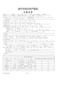 分娩记录模板