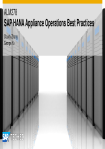 ALM278_EN SAP HANA Appliance Operations Best Pract