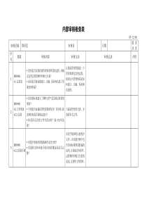 质量管理体系内审检查表