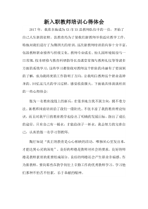 新入职教师培训心得体会