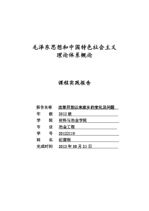 77改革开放以来家乡的发展变化及问题论文