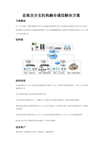 总部及分支机构融合通信解决方案