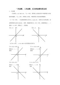 一次函数-二次函数-反比例函数性质总结