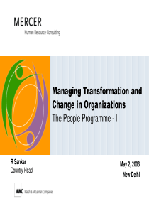 Managing Transformation and Change in Organization