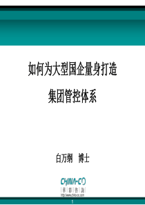 如何为大型国企量身打造集团管控体系