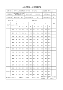 大体积混凝土测温记录