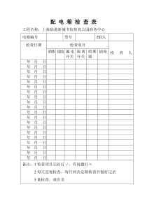 配电箱检查表