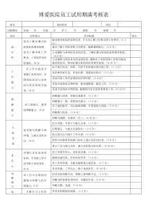 医院新员工试用期考核表