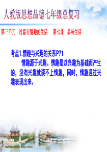 人教版思想品德七年级上册七课复习课件