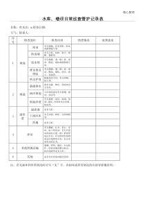 日常巡查管护记录表格模板