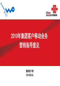 集团客户移动业务营销指导意见