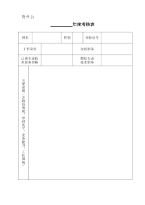 年度考核表