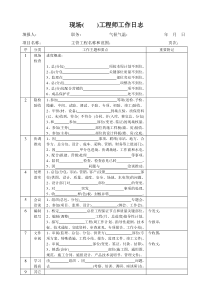 现场工程师工作日志(试行)