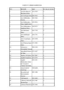 中国科学引文数据库来源期刊列表(CSCD)