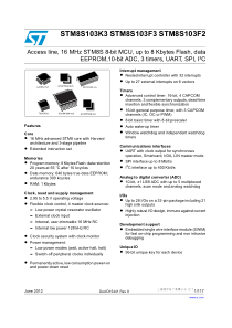 STM8S103系列STM8S103F2数据手册原厂英文datasheet