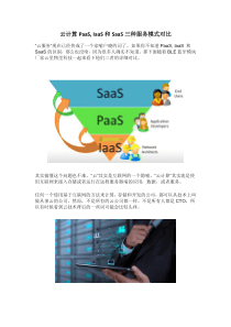 云计算PaaS--IaaS和SaaS三种服务模式对比