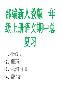 部编新人教版一年级上册语文期中总复习