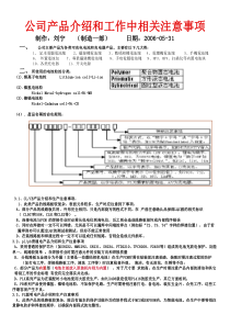 公司产品介绍和工作中相关注意事项(生产方面)