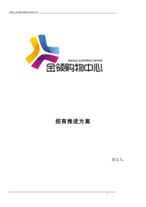 金领招商大方案  张东旭 金领招商方案  商业地产  招商方案   招商推进商业地产 招商推进