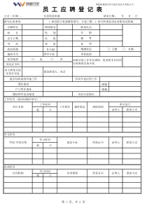 88员工应聘登记表