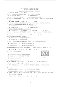 2017-2018八年级上册物理期末考试试题(含答案)