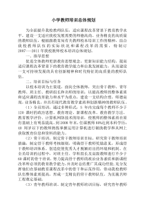 小学教师培训总体规划