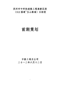 工程高新区段五标(312国道~玉山路南)前期策划