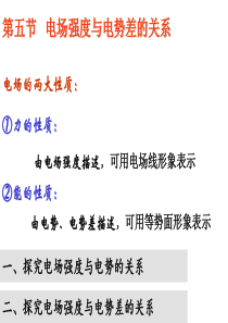 广东省河源市龙川县第一中学高中物理选修3-1第一章课件 电场强度与电势差的关系