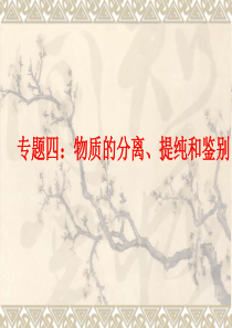 2012高考化学实验专题复习课件――专题四__物质的检验、分离和提纯(1)