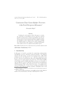 Continuous-Time Gauss-Markov Processes with Fixed 