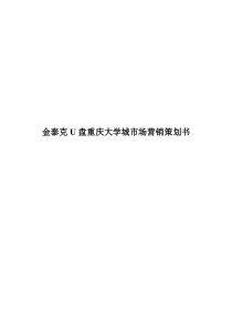 金泰克U盘营销策划书