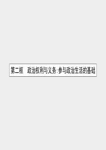 2015-2016学年高中政治 1.2政治权利与义务：参与政治生活的基础课件 新人教版必修2