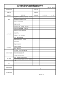 压力管道定期自行检查记录表