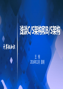 浅谈CS架构与BS架构――计算机基础知识-信息系统项目――高大上的ppt模板