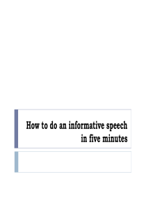 How to make an informative speech