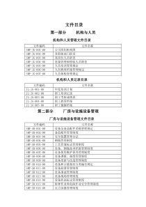 医用氧2010GMP文件目录总