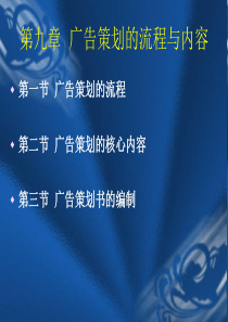 广告实务第九章广告策划的流程与内容