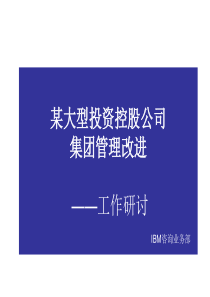 某大型投资控股公司集团管理改进