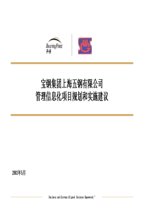 宝钢集团上海五钢有限公司管理信息化项目规划和实施建议