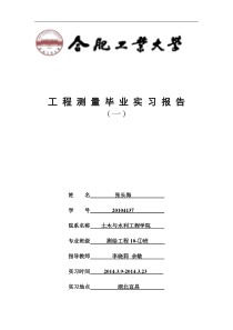 工程测量毕业实习报告三峡10级