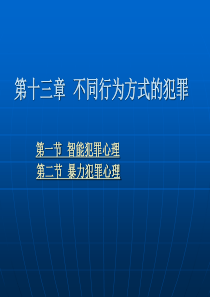 第十三章-不同行为方式的犯罪